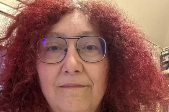 A recent self-portration of Rebecca Heineman from her GoFundMe page.