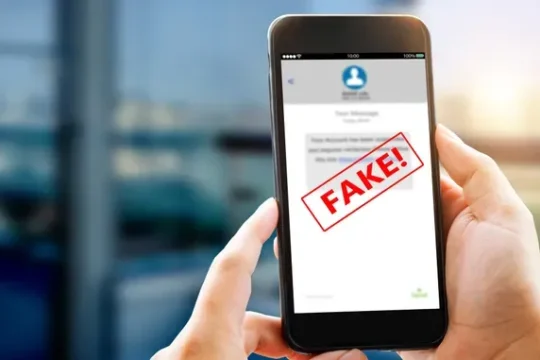 A toll road scam text on a smartphone