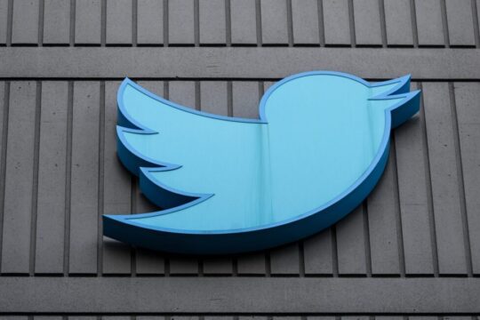 Twitter's bird logo is displayed on the the outside of its San Francisco headquarters building.