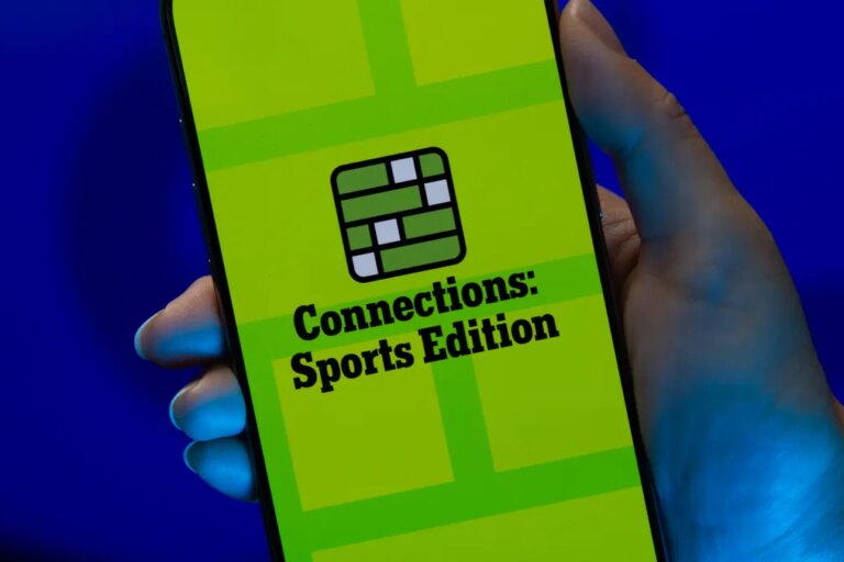 NYT Connections: Sport Edition on a phone