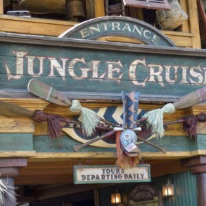 A photo of the entrance to the Jungle Cruise ride at Disneyland
