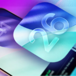 An iPhone with the logo for iOS 26 on a pink and light blue background