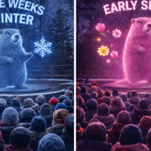 PETA's mockup for a holographic Groundhog Day
