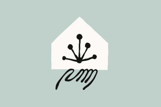 An illustration of a hand holding a shape created by Anthropic.