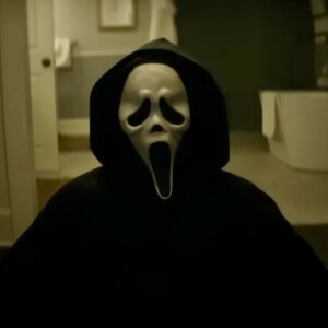 Person with a horror mask