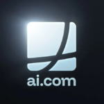 screenshot of the ai.com logo on a black background