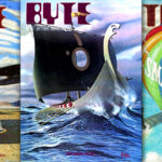 A collage of classic Byte magazine covers featuring illustrations by Robert Tinney.