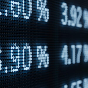 Different yield and maturities for bonds and interest on stock exchange screen. Finance, bond trading and saving accounts concept. 3D illustration